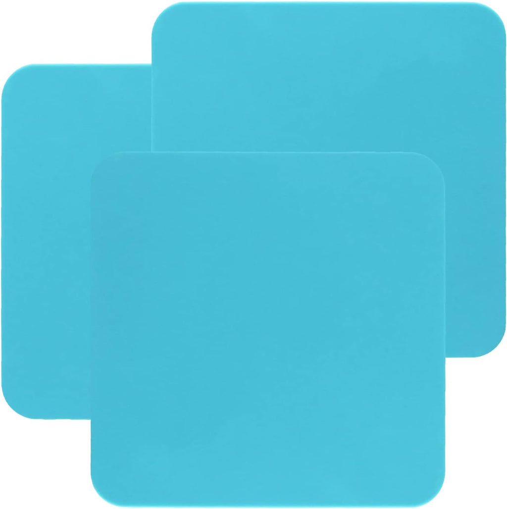Mini Skater 3pcs Bar Coasters 10x10x0.2CM Square Silicone Coasters for Drinks Beverage Coffee Table Tea Coaster (Blue)