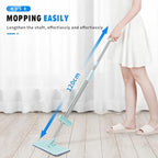 VINGAA Mop,Flat Mop,Flat Mop with Self Wringer,Mops for Hardwood Floor Cleaning,Flat Squeeze Mop,Microfiber Mop,Large Flat Mop with 2 Washable Mop Pads,for Tile,Marble,Laminate,Wooden Floor, 120x35cm