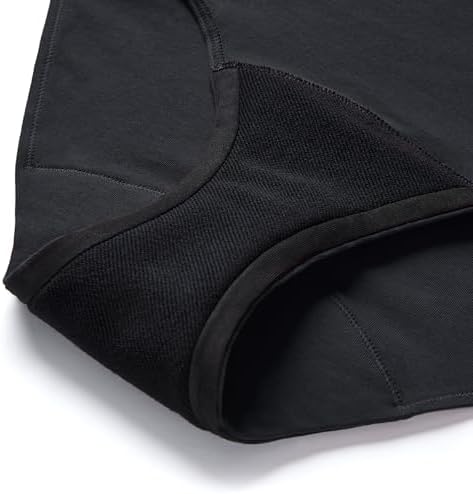 Thinx for All Period Underwear, Everyday Comfort Brief, Holds Up to 12 Regular Tampons*, Period Panties, Leakproof, Reusable & Controls Odor, Black, 2 Pack, L