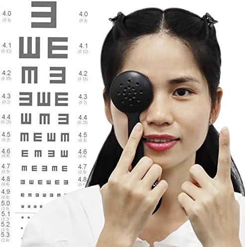 2 Pcs Dual-use Black Handheld Eye Occluder Plastic Vision Optics Optometry Instrument for Eye Chart Exam (Black)