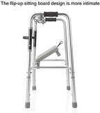 Walking Frame,Folding Lightweight Aluminium Walking Aid Adjustable Height Elderly Handicapped Walking Stick Seniors Sharing