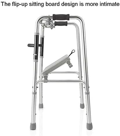 Walking Frame,Folding Lightweight Aluminium Walking Aid Adjustable Height Elderly Handicapped Walking Stick Seniors Sharing