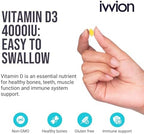 Preservative-Free Vitamin D3 4000 IU (100 µg) Softgel 1 Year Supply – High Strength Cholecalciferol | Gluten Free, Non-GMO | Supports Immune System, Bones, Teeth & Muscles | UK Made 365 Count
