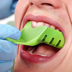 Annhua Perforated Dental Impression Trays 10 PCS, Disposable Impression Trays Set Plastic Teeth Holder for Dental Clinic, Lab Equipment, Dental Students - Green