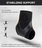 2 Pack Ankle Brace & Elastic Supports for Men & Women, Ankle Support Ankle Compression Sleeve, Ankle Wrap Ankle Sleeve Ankle Brace for Sprained Ankle (Black, Small)