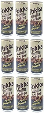 POKKA Coffee 9-Pack Set - Milk Coffee, Vanilla Coffee, Cappuccino, 8.1 Fl Oz (240ml) Each (Vanilla Coffee)