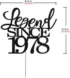 legend since 1978 cake topper 48th birthday happy birthday cake topper men and women cheer 48 years old handmade black glitter cake decoration