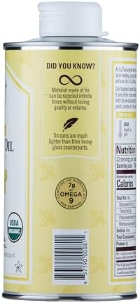 La Tourangelle, Organic Canola Oil, Expeller-Pressed Non-GMO Canola Seeds, Pesticide and Chemical Free, High Heat Neutral Cooking Oil, 16.9 Fl Oz