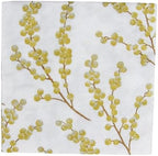 Entertaining with Caspari Berry Branches Paper Cocktail Napkin, White and Gold, Pack of 20