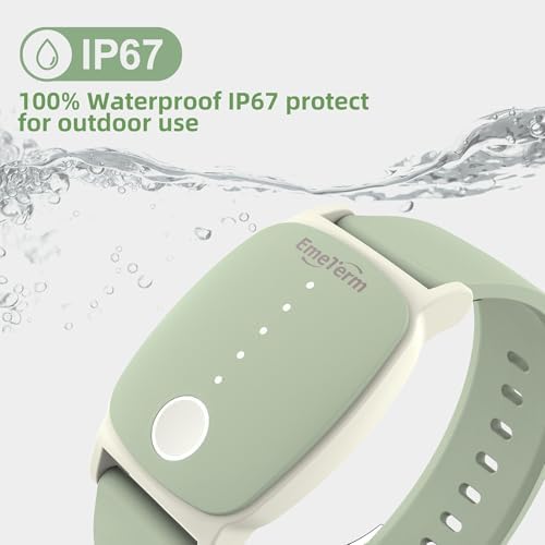 EmeTerm Explore Classic FDA-Cleared Anti-Nausea Wristband IP67 Waterproof Morning Motion Sickness Relief Band Rechargeable Classic Strap Design Drug Free Non-drowsy Without Side Effects Mint Green