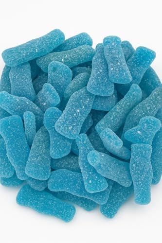 Sour Blue Raspberry Mini Soda Bottles Gummy Candy (Sour Blue Raspberry, 12oz)