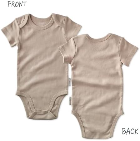Avery 5-Pack Short Sleeve Bodysuits 100% Organic Cotton for Baby Boys & Girls