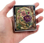 Weekly Pill Organizer, Metal Pill Box with 8 Compartments, Small Travel Pill Case for Purse Pocket, Medicine Vitamin Supplement Organizer (Scorpion Garden)