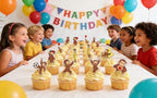 24PCS Curious Monkey Cupcake Toppers, Cartoon Party Decorations, Theme Celebrations Party Supplies for George Lovers (12 Designs, 2 Each)