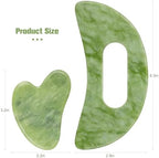 Jade Stone Gua Sha Massage Tool Set Larger Guasha Board with Handle Muscle Scraping Massage Tools Facial Anti Cellulite Spa Acupuncture Tools for Back Neck Face Leg Massage, Lymphatic Drainage