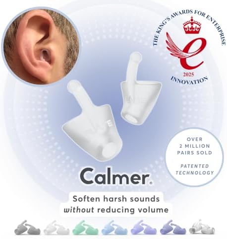 Flare Calmer | Ear Plugs Alternative | Daily Noise Relief | Sound Sensitivity | Stress Relief | No Muffling | Improve Wellbeing | Comfy, Reusable, Soft Silicone Earplugs | Original Translucent
