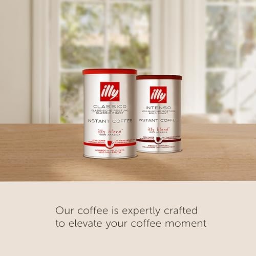 illy Instant Coffee Singles, Classico Decaf Medium Roast, Caramel & Orange Blossom Notes, 40 Single-Serve Packets (2g Each) - Premium Arabica Coffee