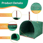 2 Pack 53 Gallon Reusable Yard Waste Bags, Dustpan-Type Leaf Collector Bag, Collapsible Heavy Duty Leaf Bags, Standable Garden Waste Bags for Collecting Leaves, Lawn Grass, Clippings and Branches