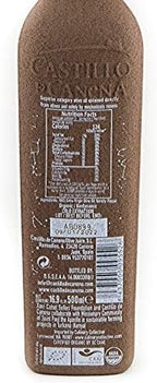 Castillo de Canena Organic Extra Virgin Olive Oil | 500 Milliliters/16.9 Ounces | Cold Pressed | From Spain | Biodynamic & 100% Environmentally Sustainable (Picual)