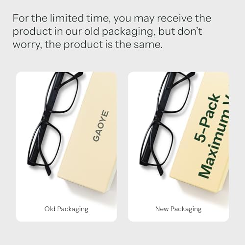 Gaoye 1.75 Professional Reading Glasses for All Day - Computer Readers with Blue Light Protection - Value Pack