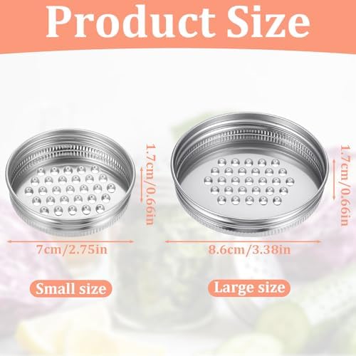 2 Pcs Mason Jar Grater Lids - Stainless Steel Cheese Grater Shaker Lids For Wide Narrow Mouth Jars Multipurpose Kitchen Accessory