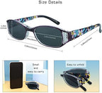 VisionGlobal 3 Pairs Reading Glasses/Sunglasses Foldable with Blue Light Blocking lens Compact Folding Glasses for Women (Purple, +1.25 Magnification)