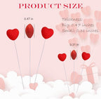 20 Pcs Heart Cake Toppers 3D Red Pink Heart Cupcake Toppers 2 Sizes Love Heart Cake Decoration for Valentine’s Day Cute Resin Heart Party Supplies for Wedding Birthday Mother’s Day
