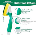 Dishwand Sponge Refills Soap Control Handle, Dish wand Sponges Refill Non Scratch, Sponge Replacement Scrub Brush Heads Set, Dishwashing Dispenser Scrubber Pads for Cleaning Dishes Dishwasher Kitchen