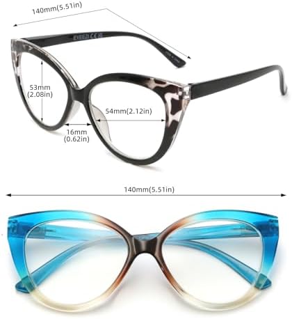 4PC Cat Eye Reading Glasses for Women,Blue Light Flexible Spring Hinges.Anti-glare Readers Fashion Reading Glasses for Women 1.75