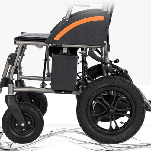 1 Pair 12 Inch Wheelchair Rear Wheels Assembly, 12 ½x2 ¼ Solid Rubber Replacement Wheelchair Wheels for Most Electric Wheelchairs with 1/2" (12mm) Bearings