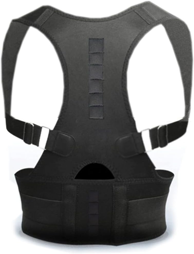 Women Men Orthopedic Corrector Back Support Shoulder Corset Back Brace Support Posture Correction Belt (Color : Black Size : L code) (Black XL code)