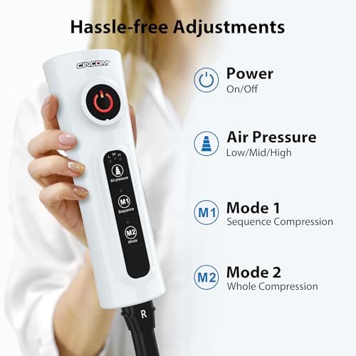 CINCOM Leg Massager for Circulation and Pain Relief, Air Compression Calf Foot Leg Massagers with Handheld Controller, Legs Circulation Machine