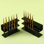 Acrylic Tweezers Holder, 6 Holes Tweezers Stand Display Organizer for Eyelash Extension Supplies Accessories Grafting Beauty Tools (6 Holes Black)