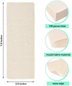 Maitys 100 Pieces Body and Facial Muslin Strips for Hair Removal Natural Muslin Epilating Strips 2.8 x 7.9 Inches Large Bulk for Women and Men