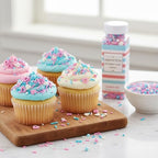 Hearts & Pearls Sprinkle Mix Pink, White and Blue 4.4 oz, Sprinkles For Cake Decorating, Baking, Ice Cream & More, The Hampton Candy Company