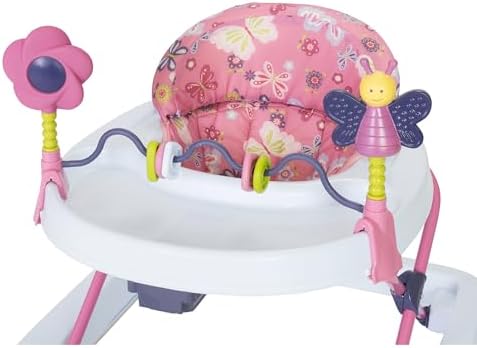 Smart Steps Trend Activity Walker with Removeable Toy Bar, Multi-Directional Front Wheels, Tray, Adjustable Height and Flat Fold Frame for Storage, Ages 6 Months +, Emily Pink