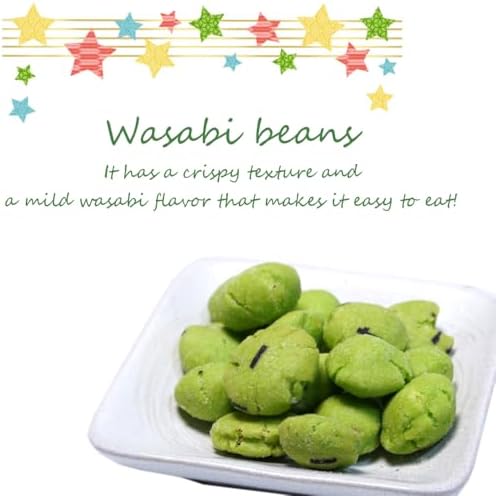 HOSHINOUTAGE Wasabi Mame – Japanese Covered Peanuts Snack, Spicy Wasabi Flavor, Crunchy and Savory Japanese Bean Snack – 7 oz (198 g)
