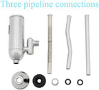 Automatic Touchless Urinal Flush Valve, Motion Sensor Copper, Three Outlet Pipes, Wall Mounted&Adjustable Water Flow, DC 6V, Ideal for Public Restrooms, English Installation Guide