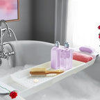 madesmart Expandable Bath Shelf, Adjustable Bathtub Tray for Bath-Night, Holds Glasses, Soaps, Toys & Bath Essentials, Non-Slip Grip, Fits Most Tubs, White