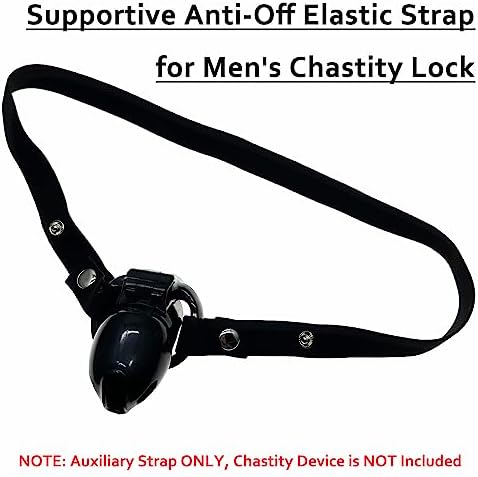Penis Cage Auxiliary Belt, Supportive Anti-Off Elastic Strap for Men's Chastity Lock (Strap ONLY, Chastity Device NOT Included) - Black