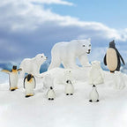 Sumind 12 Pieces Realistic Polar Animal Figurines Arctic Polar Animal Figures Set Includes 6 Bear and 6 Emperor Penguin Family Birthday Party Favor Animals 2026 VBS Set