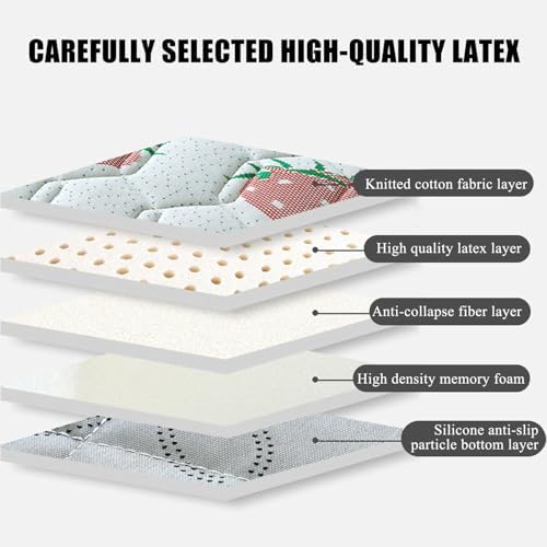 Latex Memory Foam Mattress Topper for Massage Table Thicken Lash Bed Topper with Elastic Band 5Cm (1.97In) Beauty Salon Spa Bed Cushion with Face Hole Round Head,D(t),180 * 60cm