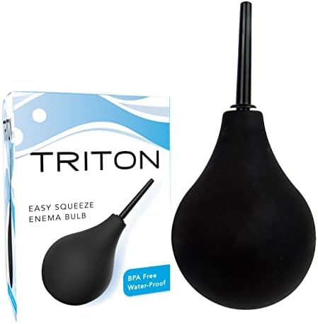 Shibari Triton Easy Squeeze Enema Bulb, Flexible Tip for Ultimate Comfort, BPA & Phthalates-Free, Ease Anal Silicone Douche for Men & Women, 7.4 Fl Oz Capacity (Black)