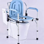 3-in-1 Obesity Bedside Commode Chair Folding Elderly Toilet Seat Shower Bench with Toilet Style Seat and Cover Tool-Free Assembly
