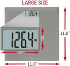 Taylor Digital Scales for Body Weight, 350 LB Capacity Bathroom Scale, 11.0 x 11.0 Inch Durable Glass Platform, Battery Powered, Easy to Read, Gray