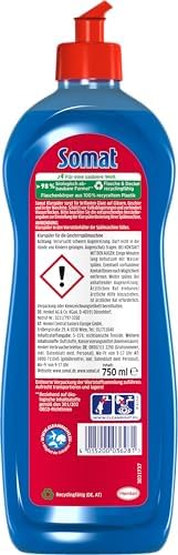 SOMAT 5-in-1 rinse aid (750 ml), detergent additive for quick drying, rinse aid for dishwasher gives brilliant shine on glasses, dishes and in the machine, up to 150 washes