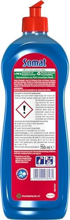 SOMAT 5-in-1 rinse aid (750 ml), detergent additive for quick drying, rinse aid for dishwasher gives brilliant shine on glasses, dishes and in the machine, up to 150 washes