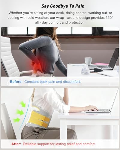 Posture Corrector For Women and Men, Breathable Waist Lumbar Support Belt for Sciatica, Herniated Disc, Scoliosis Back Pain Relief, Heavy lifting, with Dual Adjustable Straps