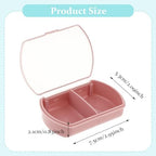 Sibba 2PCS Pill Organizer Box Small Cute 2 PCS Compartment Travel Medicine Container Waterproof Mini Pillbox Dispenser with Reminder Portable Purse Essentials for Fish Oil Supplements, Pocket Pouch