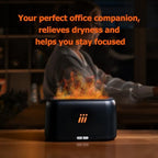 Flame Diffuser for Essential Oils, 180ml Aromatherapy Diffuser with Flame Effect, Quiet Cool Mist Humidifier, Auto-Off, Small Oil Diffuser for Home, Office,Bedroom, Gifts (Black)